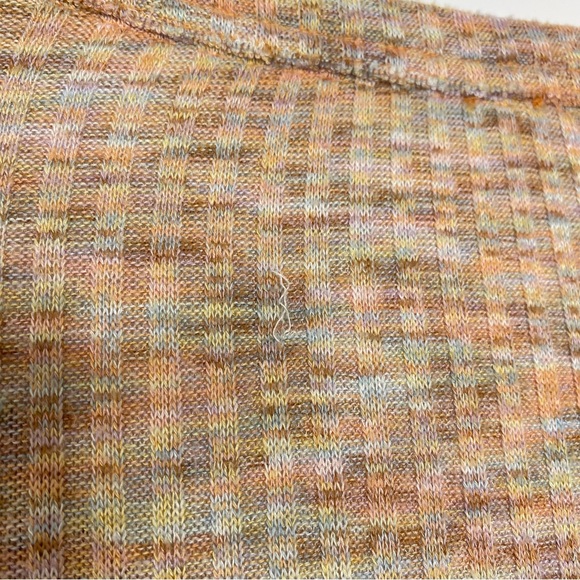 Free People Happy Day Boho Knit Puff Sleeve Sweater Blouse Marled Orange Small - Picture 13 of 15